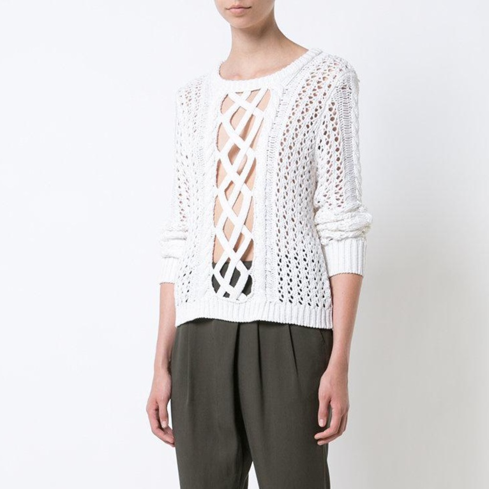 Zac Posen ‘Angela’ Lace Up Sweater